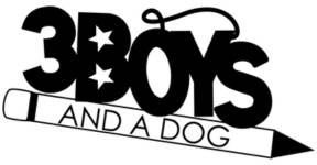 The logo for 3 boys and a dog website.